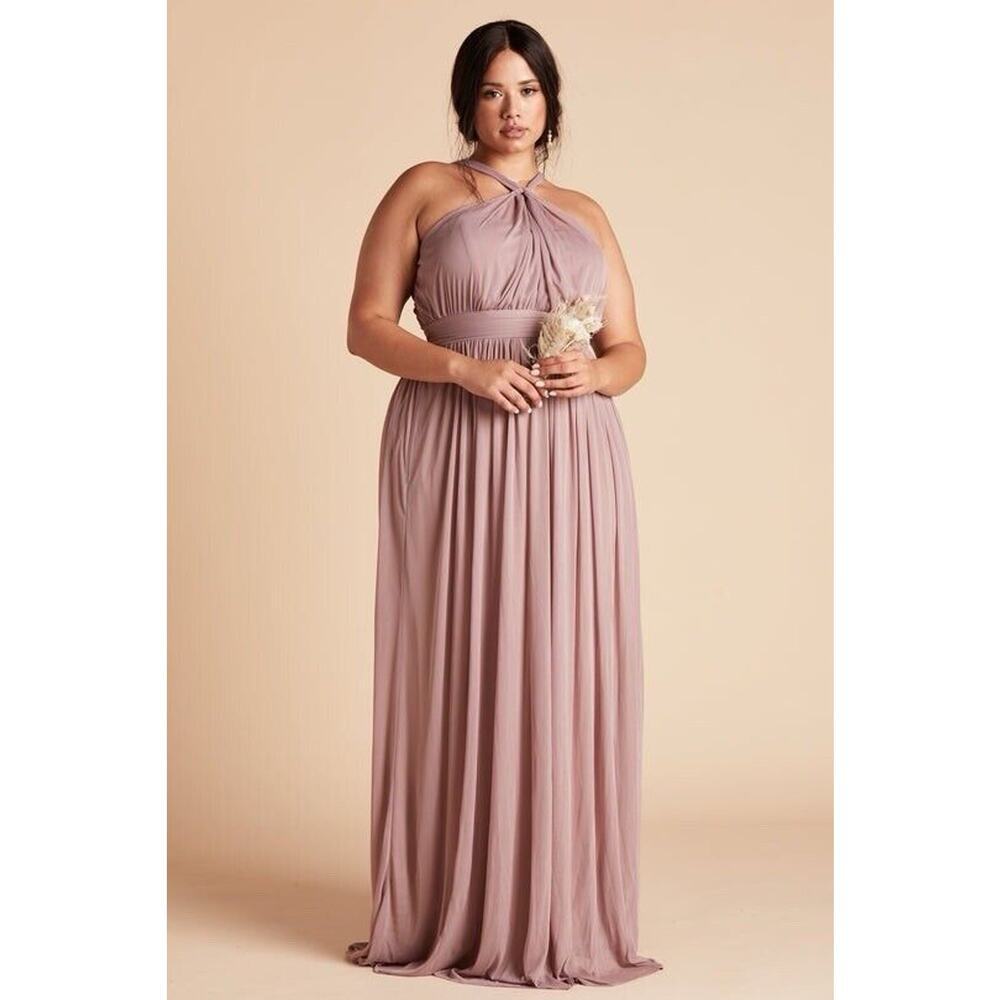 Elegant Mauve Halter Maxi Dress